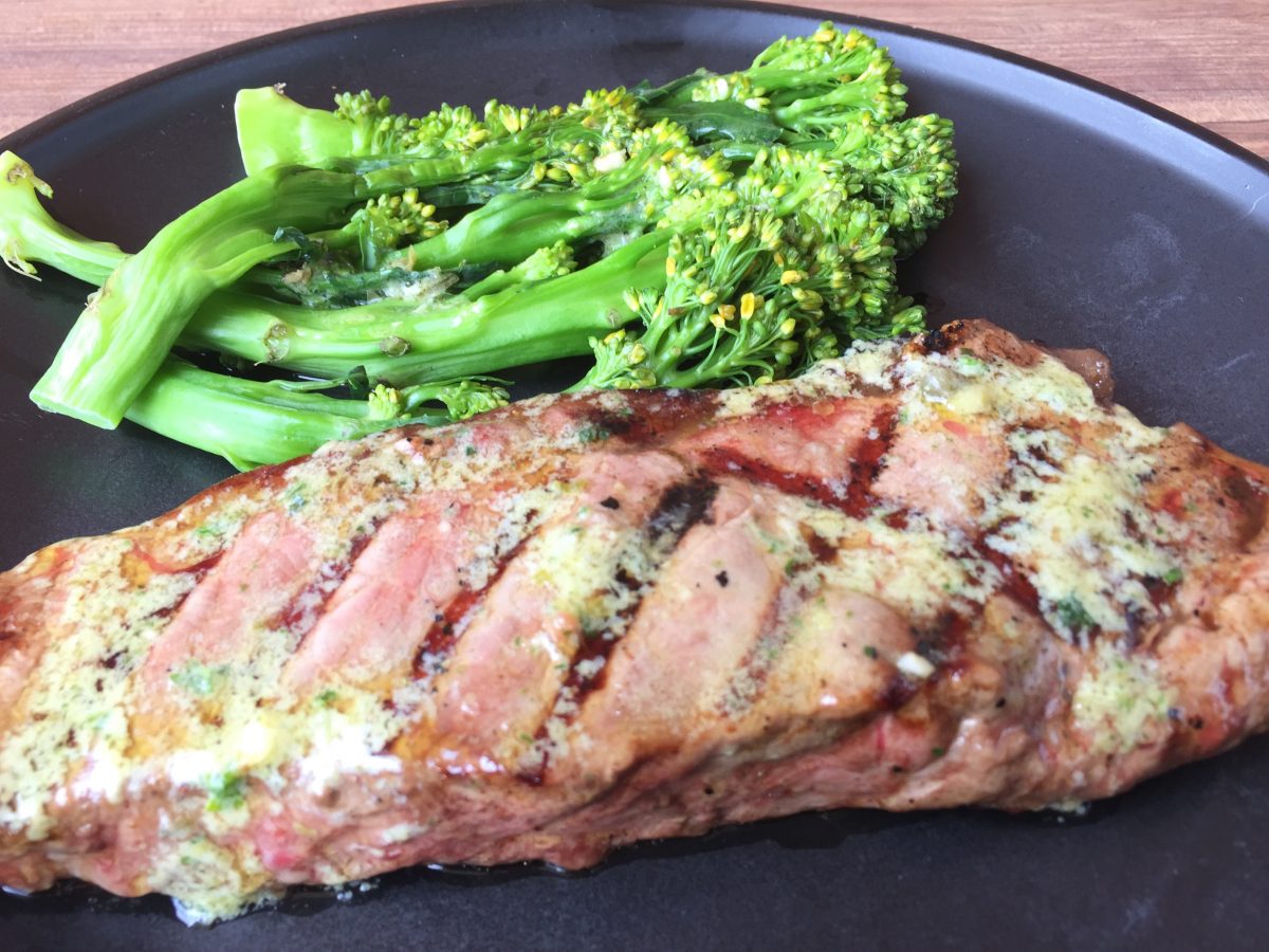 Porterhouse Steak with Anchovy Butter by cooking meals for one