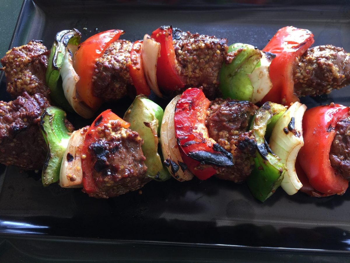 BBQ Beef Skewers by cooking meals for on