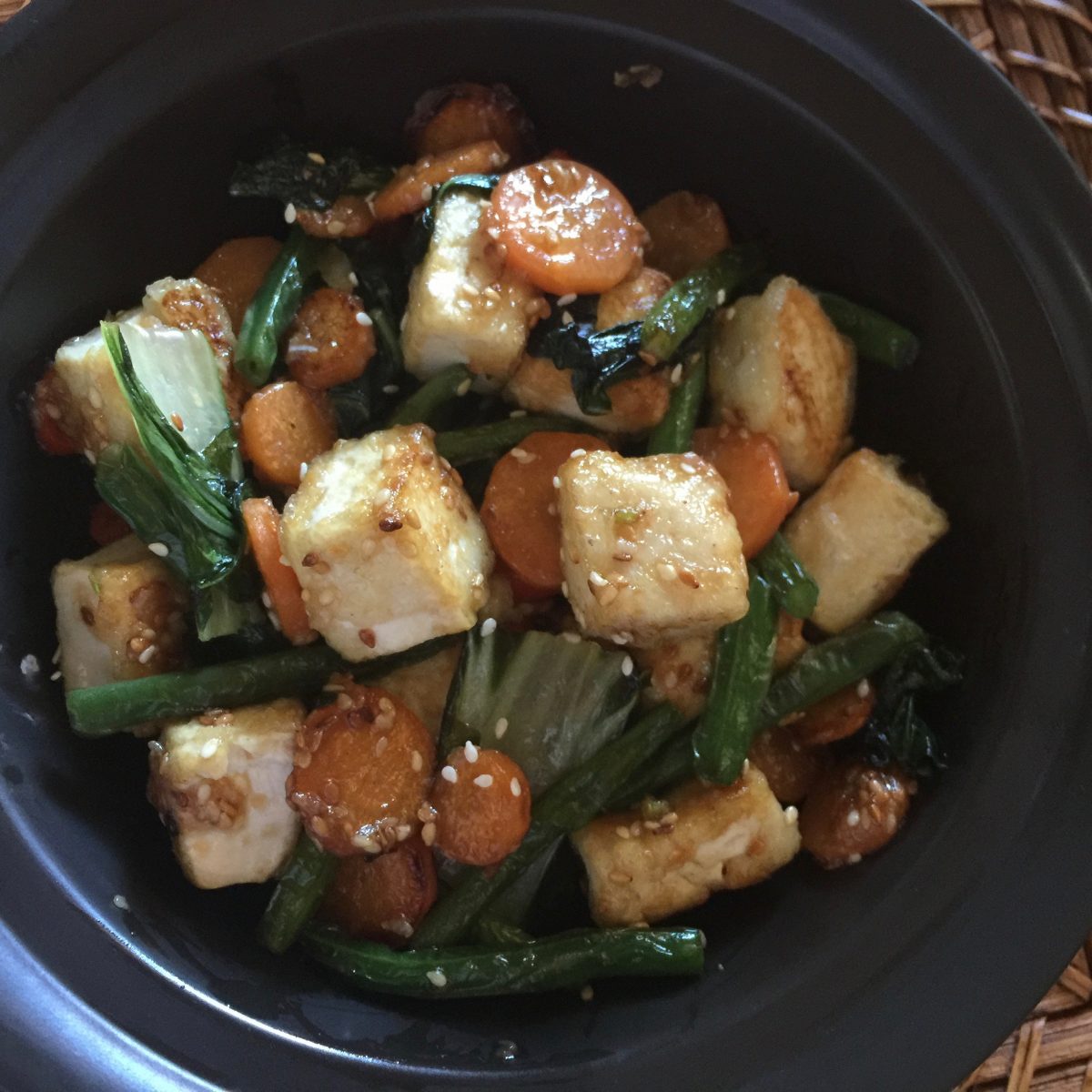 Sesame Tofu and Stir Fry Vegetables, cooking-meals-for-one