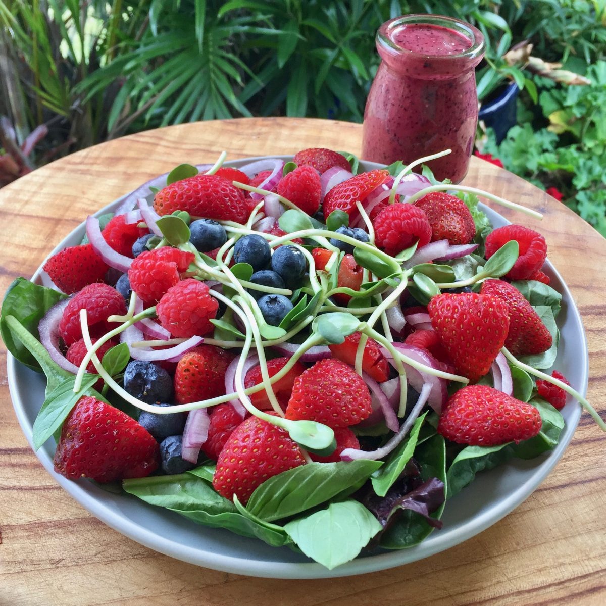 Mixed Berry Superfood Salad by cookingmealsforone.com