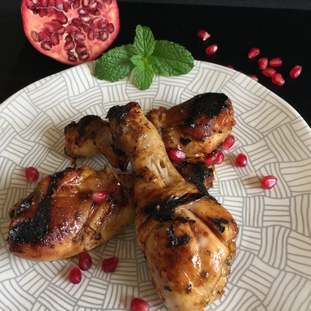 Pomegranate Marinated Char Grilled Chicken Legs
